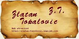 Zlatan Topalović vizit kartica